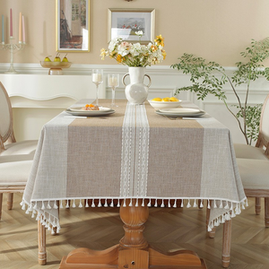 Tovaglia Impermeabile Pronta per <span class=keywords><strong>la</strong></span> Spedizione, Aspetto Lino, Rettangolare in Poliestere, Vendita all'Ingrosso per Cucina, Sala <span class=keywords><strong>da</strong></span> Pranzo e Feste - Product Image 3