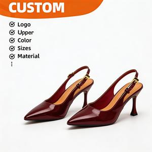 Nuove Décolleté Slingback Lucide 2026 con <span class=keywords><strong>Tacco</strong></span> <span class=keywords><strong>a</strong></span> Spillo e Punta Affusolata, Sandali Eleganti con Fibbia Metallica, <span class=keywords><strong>Scarpe</strong></span> da <span class=keywords><strong>Donna</strong></span> per Cerimonia - Product Image 1