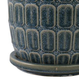 Set di Vasi in Ceramica Stoneware con Sottovaso, Design Texturizzato per Patio, Giardino e Arredamento Casa - Product Image 5