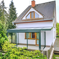 Véranda à installation rapide avec panneaux de verre et structure en aluminium pour balcon temporaire à usage saisonnier – Approvisionnement direct usine