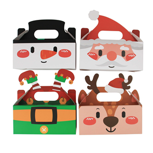 Cajas de Regalo para Dulces, Galletas, Sushi y Aperitivos, con Asas, Ecológicas, Reciclables, de Papel, para la Escuela, el Aula, Fiestas Navideñas, Recuerdos de Fiesta Navideña en 3D - Product Image 2