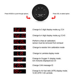 قريبا TODA قطع غيار سيارات أفضل جودة لقياس نسبة وقود الهواء مستشعر سيارة Aem 30-، مقياس نسبة وقود الهواء Vdo للدراجات النارية - Product Image 5