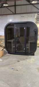 Sauna à vapeur humide en bois de sapin noir de haute qualité pour l'extérieur avec chauffage électrique - Product Image 4