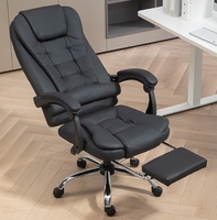 Chaise de bureau ergonomique de direction à dossier haut pivotante avec repose-pieds pour espace de travail à domicile