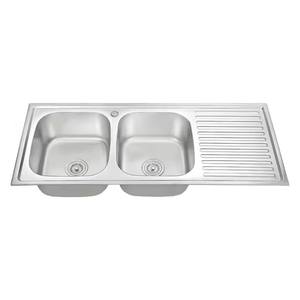 <span class=keywords><strong>Fregadero</strong></span> de Cocina Doble de <span class=keywords><strong>Acero</strong></span> <span class=keywords><strong>Inoxidable</strong></span> de Diseño Moderno <span class=keywords><strong>con</strong></span> <span class=keywords><strong>Escurridor</strong></span>, Sin Grifo, Instalación en Encimera de un Solo Orificio, Calidad Premium - Product Image 1