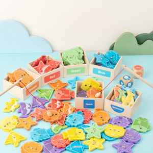 เกมตกปลาไม้สไตล์มอนเตสซอรี่ ของเล่นเสริมพัฒนาการด้านการเรียงสีและฝึกทักษะการใช้มือ สำหรับเด็กชายและเด็กหญิง - Product Image 5