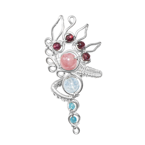 Anillo de cola de pavo real para joyería elegante hecha a mano nuevo diseñador alambre de cobre envuelto joyería regalo para amantes de la joyería piedras preciosas - Product Image 1