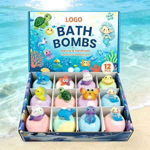 Bombes de bain bio de luxe pour enfants, surprise jouet, parfum océan et noix de coco, emballage personnalisé, OEM/ODM, cadeau de soin corporel - Product Image 1