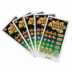 Customizable Pull Tab Lottery Tickets with Varnished Finish, Multiple Color Choices, and Enhanced Winning Odds - Product Image 1