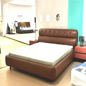 Ensemble de meubles de <span class=keywords><strong>chambre</strong></span> à coucher modernes Vonliva avec lit rembourré en cuir, dossier souple, cadre en bois de chêne de haute qualité pour adultes - Product Image 2