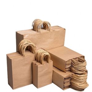 Wholesale Luxury Kraft Food Paper <b>Gift</b> <b>Bag</b> Food Packaging Kraft Paper <b>Bag</b> With Twist Handle - Product Image 1