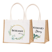 Sac à main en lin pour femmes imprimé de logo personnalisé à la mode Poignée de voyage réutilisable Cadeau Produit commercial Fourre-tout Sac en jute