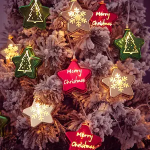 LEDクリスマスデコレーションツリーライト室内装飾雰囲気ライトメタルゴールド昇華装飾品