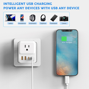 Adattatore da Viaggio LEISHEN USA con 2 USB-<span class=keywords><strong>A</strong></span> e 2 USB-<span class=keywords><strong>C</strong></span>, Caricatore Universale per Canada, Messico, Colombia, Taiwan, Giappone - Product Image 6