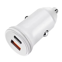 Chargeur de voiture universel à double port PD 3.0 20W avec coque métallique Type-C pour téléphones mobiles