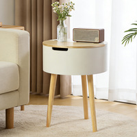 Table basse moderne avec rangement, pieds en bois portables, design minimaliste pour salon - Écologique et durable