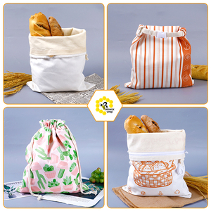 Sac à pain en coton et cire d'abeille personnalisé, écologique et durable, imprimé sur mesure, pour pique-nique et cuisine - Product Image 4