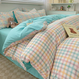 Ensemble de <span class=keywords><strong>housse</strong></span> de couette quatre pièces transfrontalier sac de lit en coton lavé chapeau de lit et drap de lit Kit de vente en gros - Product Image 6