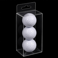 Boîte à balles de golf en PET recyclé certifié GRS, emballage transparent écologique et recyclable, 3 à 6 balles de golf, autocollants personnalisés avec logo artisanal