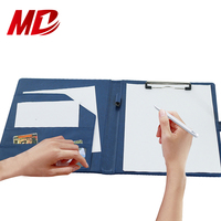 Portafolio de Cuero Azul Rey, Carpeta de Archivos con Bloc de Escritura Tamaño Carta A4, Cierre Magnético Suave