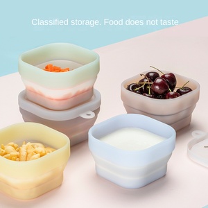 Nhà Máy Bán Buôn trong kho Silicone thực phẩm bát FDA cấp thực phẩm ngoài trời di động dã ngoại Hộp Ăn Trưa vuông Silicone gấp - Product Image 4