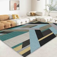 Tapis en polyester à motif géométrique moderne, fabriqué à la machine, décoration intérieure, tapis antidérapant pour usage intérieur