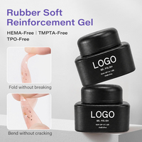 Gel UV de construction souple en caoutchouc personnalisé, sans TPO, sans HEMA, à retirer par trempage, écologique, longue durée, durcissement rapide, sans chaleur, gel de renforcement