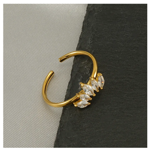 New Design Crown Zircon <b>Rings</b> 18k Gold Plated Stainless Steel Opening <b>Finger</b> Waterproof <b>Ring</b> for Women - Product Image 4