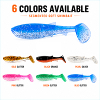 Leurre souple de pêche de haute qualité, type Swimbait Crankbait Shad, réaliste, avec queue en T, 6 couleurs, 0.5g, 1.2g, 2.1g