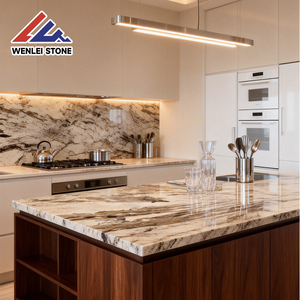 Lastra di Marmo Artistico Raro Wenlei Luxury con Effetto Inchiostro Naturale, Intarsio a Idrogetto, per Cucina Esterna, Sala da Pranzo, Villa di Lusso - Product Image 5