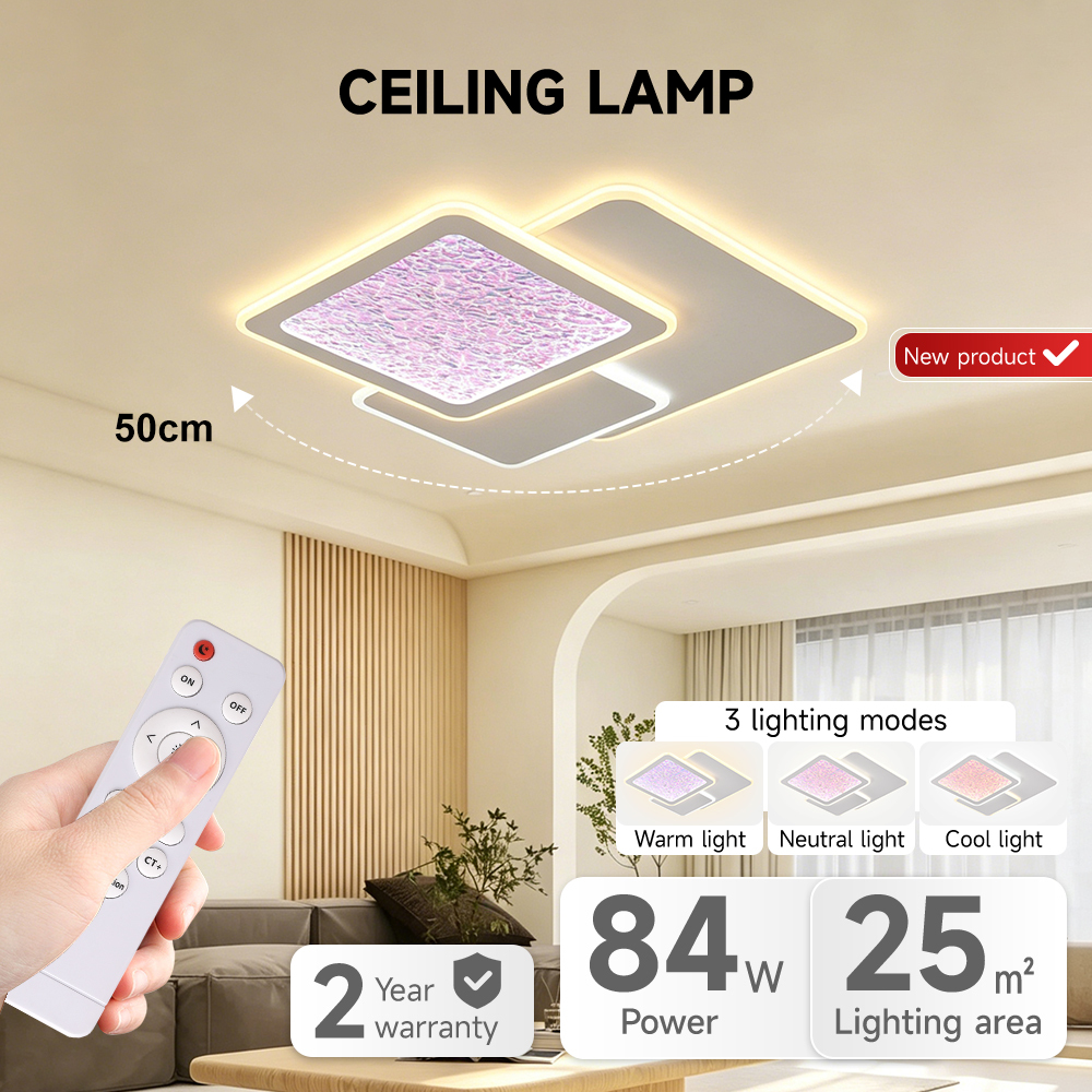 Energy-saving Modern Air Design Ceiling Lamp Indoor Bedroom Surface Mount Acrylic 84W Remote Control Smart Led Ceiling Light