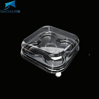 Boîte en plastique transparente avec couvercle, forme carrée, pour le stockage des aliments