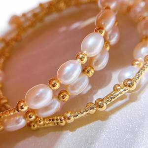 Pulsera de Doble Círculo de Diseño Original, Joyería de Perlas de Agua Dulce de Princesa Sirena, Nuevo Producto de Estilo Chino INS - Product Image 2