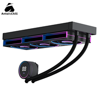 Enfriador de Agua AntarcChill de 360 mm, Cabezal de Enfriamiento Redondo Giratorio, Monitor de Temperatura Digital, Kit de Refrigeración Líquida para PC de Juegos de Escritorio