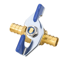 Vanne à boisseau sphérique manuelle en laiton sans plomb, raccord PEX X PEX standard, 1/2 pouce, modèle QF-17-1, marque HUANHAI, certifiée ISO9001