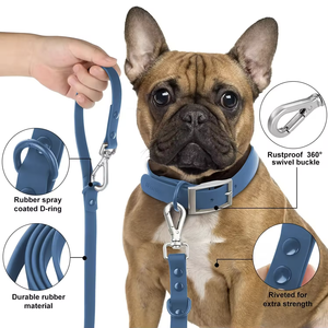 ชุดสายจูงและปลอกคอสุนัขแบบนุ่มพีวีซีสำหรับล่าสัตว์ พร้อมโลโก้สั่งทำขายส่ง ผลิตจากโพลีเอสเตอร์กันน้ำ สำหรับพาสุนัขเดินเล่น - Product Image 2