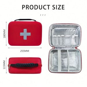 Estuche de Primeros Auxilios de EVA Rojo de Gran Capacidad, Bolsa Médica Impermeable con Aislamiento de Película de Aluminio - Product Image 6