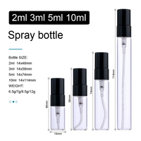 Vente en gros Mini verre transparent échantillon de parfum atomiseur testeur rond 2ml 3ml 5ml 10ml bouteille vide rechargeable