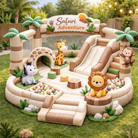 Nuevo Modelo 2026: Brincolín Inflable con Temática de Animales de Granja, Certificación CE, Garantía de 12 Meses, Tamaño Personalizado para Uso en Jardín