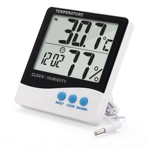 Khí hậu Nhiệt kế ẩm kế <span class=keywords><strong>max</strong></span> <span class=keywords><strong>min</strong></span> trong nhà ngoài trời thủy canh kỹ thuật số nhà kính Đầu dò nhiệt kế độ ẩm nhiệt độ mét - Product Image 1