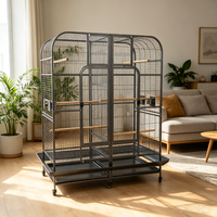 Chaise suspendue pour oiseaux empilable et mobile avec plateau en plastique, grande cage à perroquets, élégante structure d'avarium pour oiseaux d'intérieur et d'extérieur