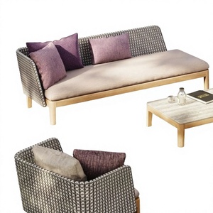 Ensemble de salle à manger d'extérieur 4/6/8 places, table et chaises en bois/aluminium, OEM ODM, résistant aux intempéries, meubles de patio pour jardin, hôtel, villa - Product Image 1