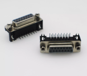 DR15/DB15 maschio/femmina a due file a 90 gradi per saldare la gamba piegata presa porta seriale con 15 Pin/foro <span class=keywords><strong>DR</strong></span>-15 testa femmina - Product Image 1