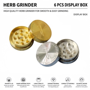 Wholesale 35mm 2 Layers Zinc Metal Alloy Portable Country Style <b>Grinder</b> <b>Herb</b> Hot Selling Commercial Gold Color <b>Herb</b> <b>Grinder</b> - Product Image 1
