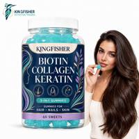 Gummies de biotine à marque privée 5000mcg pour la croissance des cheveux, la peau et les ongles, à base de pectine végétalienne, formule 3 en 1