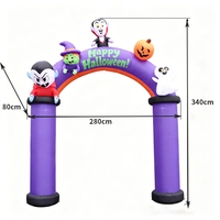 Arche Gonflable d'Halloween : Vampire, Sorcière, Citrouille, Fantôme – Décoration Extérieure pour Jardin, Maison, Fête, Entrée, Fêtes – Gonflable