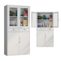 Archivador de Acero Moderno Zhenke 2026 con 2 Cajones y 2 Puertas de Vidrio, Mueble de Almacenamiento para Oficina y Archivo Gubernamental