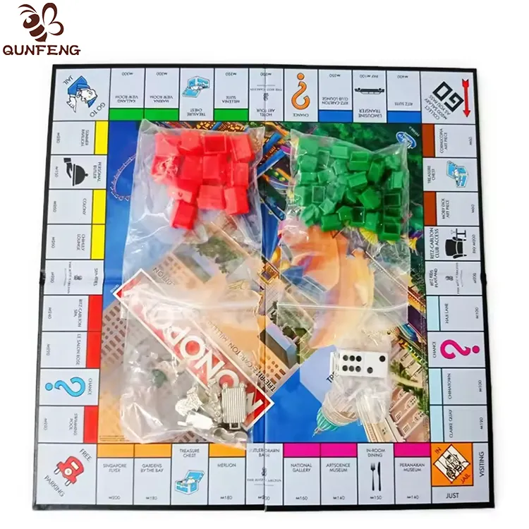 Atacado Custom Design Plástico Adulto Crianças Família Miniatura Token Monopoly Board Game Fabricantes