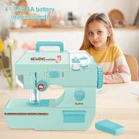 Mini machine à coudre électrique pour enfants, jouet en plastique, ensemble de jeu de couture pour maison de poupée