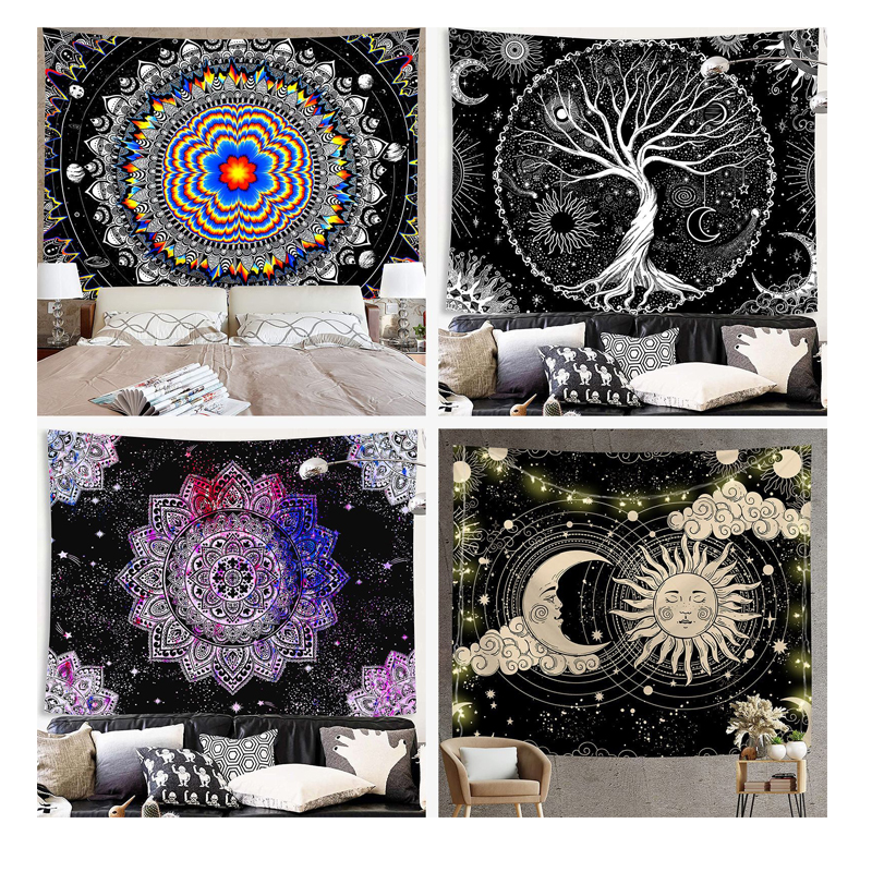 Онлайн печать на заказ большой индийский МАНДАЛА ГОБЕЛЕН цифровой печатный настенный гобелен 3D печать декор в общежитии гобелен